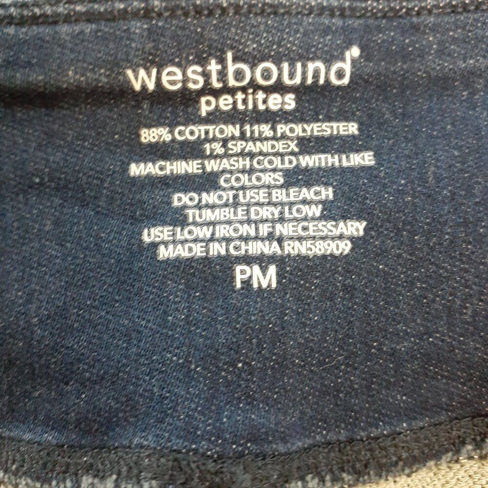 Westbound Pull On Jegging Jeans Womens Petites Size PM Blue Denim Raw Hem - Picture 5 of 5